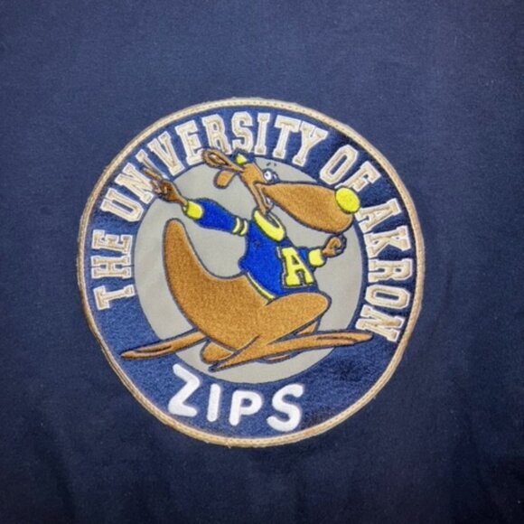 Style & Co Blue Medium Zippered Hoodie Akron University Zips Happy Roo Zippy - Picture 3 of 4